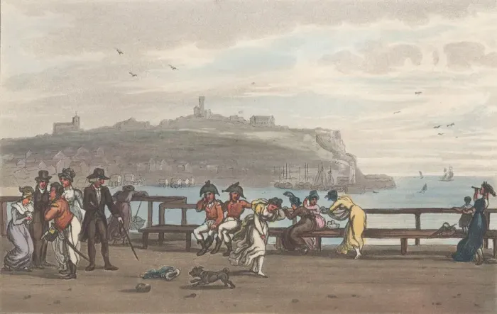 Framed Print : Spa Terrace, from Poetical Sketches of Scarborough, 1813. 1813 Framed Print : Spa Terrace, from Poetical Sketches of Scarborough, 1813. 1813