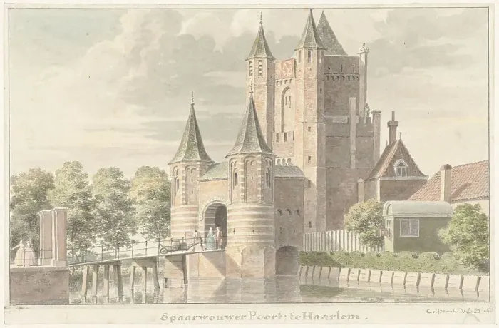 Framed Print : Spaarnwouder gate in Haarlem, 1701-1759. Creator: Cornelis Pronk Framed Print : Spaarnwouder gate in Haarlem, 1701-1759. Creator: Cornelis Pronk