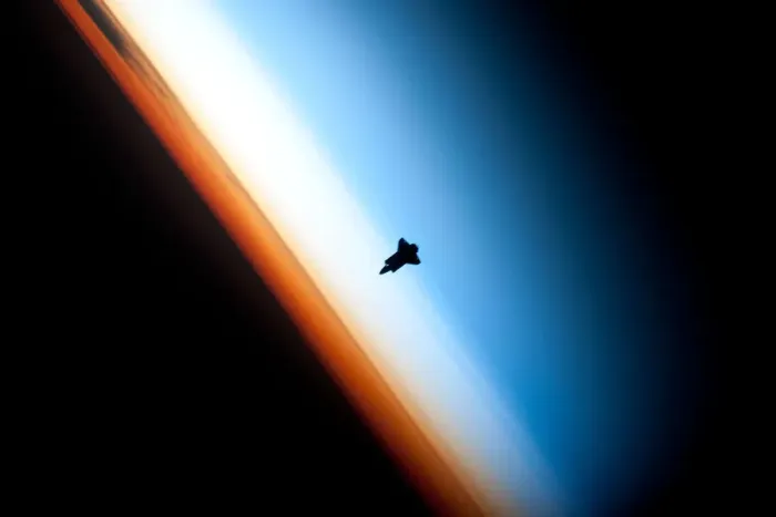Framed Print : Space Shuttle Endeavour over Earth, c2010. Creator: NASA Framed Print : Space Shuttle Endeavour over Earth, c2010. Creator: NASA