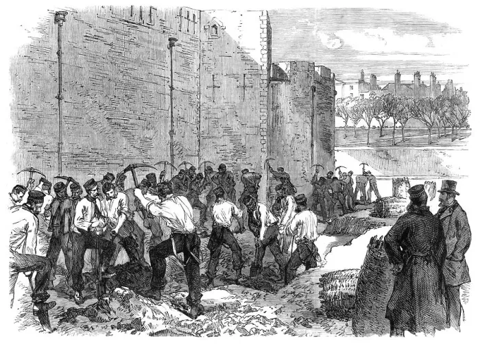 Framed Print : Spade drill at the Tower, 1870. Creator: Unknown Framed Print : Spade drill at the Tower, 1870. Creator: Unknown