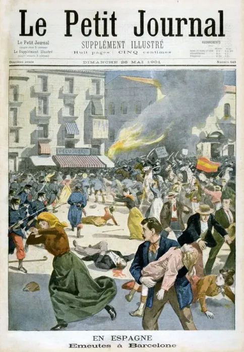 Framed Print : In Spain, Riots break out in Barcelona, 1901 Framed Print : In Spain, Riots break out in Barcelona, 1901