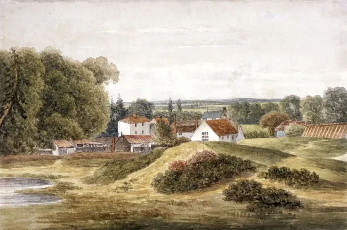 Framed Print : The Spaniards Inn, Hampstead Heath, Hampstead, London, c1820. Artist: John Cawthorn Framed Print : The Spaniards Inn, Hampstead Heath, Hampstead, London, c1820. Artist: John Cawthorn