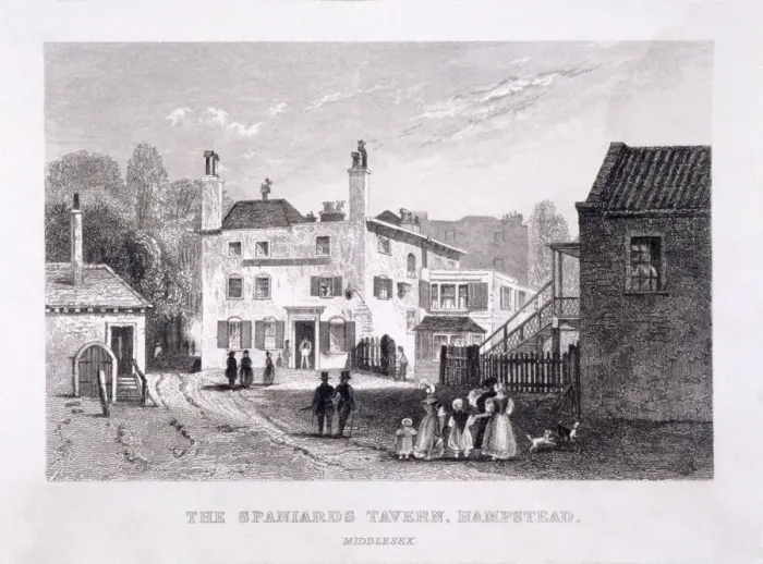Framed Print : The Spaniards Inn, Hampstead Heath, Hampstead, London, c1840 Framed Print : The Spaniards Inn, Hampstead Heath, Hampstead, London, c1840