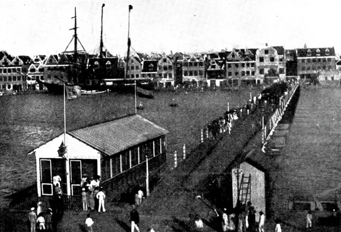 Framed Print : The Spanish-American War: drawbridge across the harbour, Willemstad, 1898. Creator: Unknown Framed Print : The Spanish-American War: drawbridge across the harbour, Willemstad, 1898. Creator: Unknown