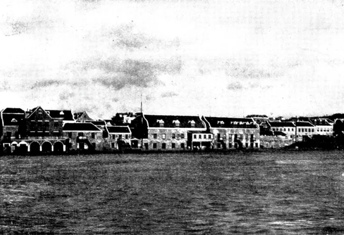 Framed Print : The Spanish-American War: the harbour, Willemstad, Curacoa, 1898. Creator: Unknown Framed Print : The Spanish-American War: the harbour, Willemstad, Curacoa, 1898. Creator: Unknown