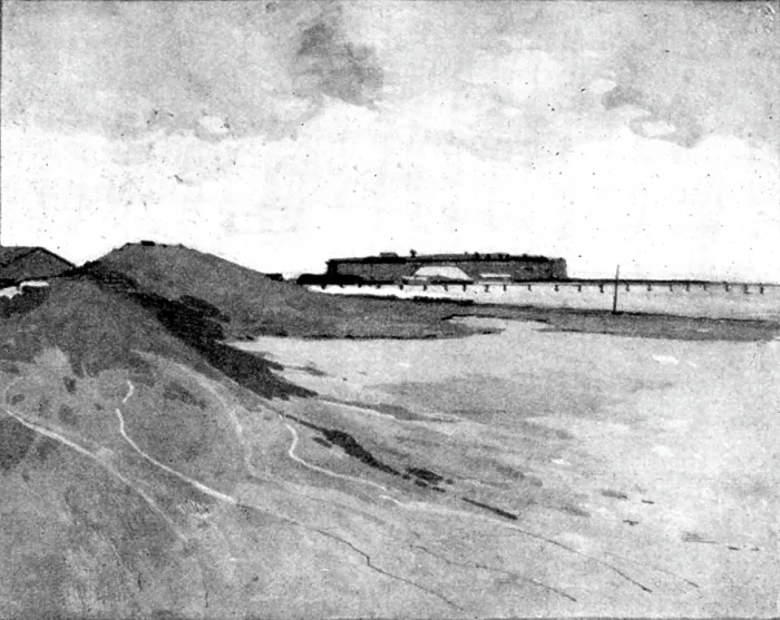 Framed Print : The Spanish-American War: views of Key West... Fort Taylor, with large sand battery... 1898. Creator: Unknown Framed Print : The Spanish-American War: views of Key West... Fort Taylor, with large sand battery... 1898. Creator: Unknown