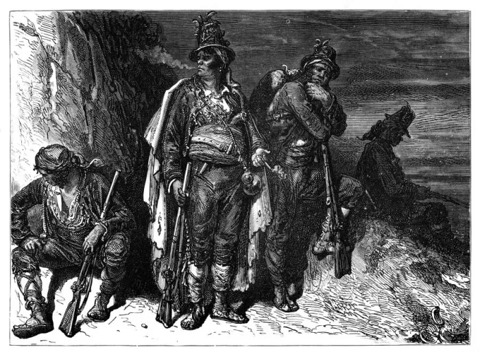 Framed Print : Spanish coastguardsmen, c1890 Framed Print : Spanish coastguardsmen, c1890