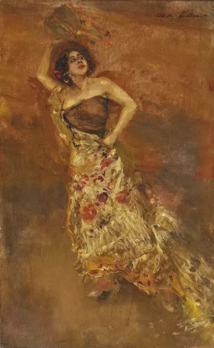 Framed Print : Spanish dancer Caroline Otero as Carmen. Creator: Keller, Albert von (1844-1920) Framed Print : Spanish dancer Caroline Otero as Carmen. Creator: Keller, Albert von (1844-1920)