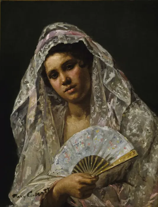 Framed Print : Spanish Dancer Wearing a Lace Mantilla, 1873. Creator: Mary Cassatt Framed Print : Spanish Dancer Wearing a Lace Mantilla, 1873. Creator: Mary Cassatt