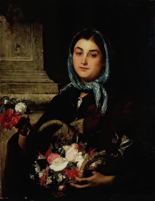 Framed Print : The Spanish Flower Seller, 1864. Creator: John Phillip Framed Print : The Spanish Flower Seller, 1864. Creator: John Phillip