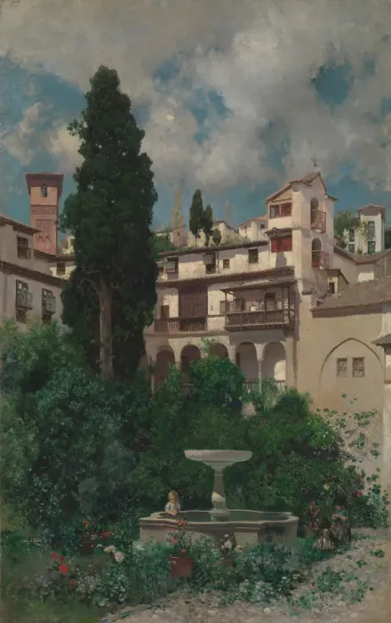 Framed Print : A Spanish Garden. Creator: Martin Rico y Ortega Framed Print : A Spanish Garden. Creator: Martin Rico y Ortega