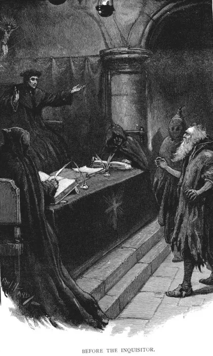 Framed Print : Spanish Jew before Grand Inquisitor, 1891. Artist: Paul Hardy Framed Print : Spanish Jew before Grand Inquisitor, 1891. Artist: Paul Hardy