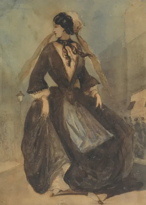 Framed Print : Spanish Lady, 19th century. Creator: Constantin Guys Framed Print : Spanish Lady, 19th century. Creator: Constantin Guys