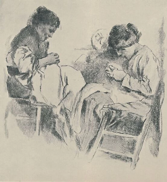 Spanish Seamstresses, 1919. Artist: James Kerr-Lawson