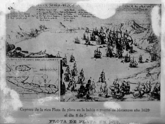 Framed Print : The Spanish Silver Fleet, (1628), 1920s Framed Print : The Spanish Silver Fleet, (1628), 1920s