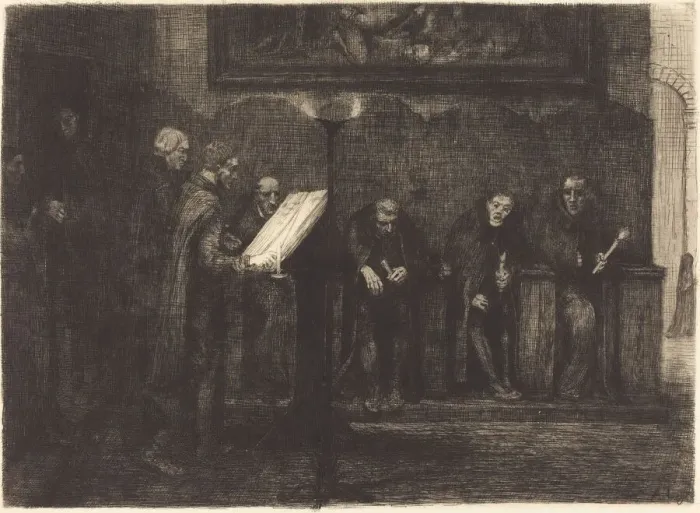 Framed Print : Spanish Singers (Les chantres espagnols), 1865. Creator: Alphonse Legros Framed Print : Spanish Singers (Les chantres espagnols), 1865. Creator: Alphonse Legros
