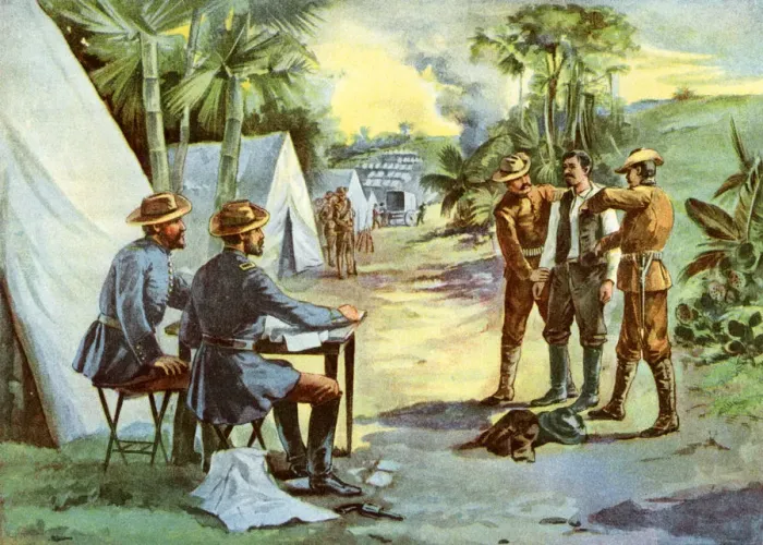 Framed Print : A Spanish spy in camp, Spanish-American War, 1898 Framed Print : A Spanish spy in camp, Spanish-American War, 1898