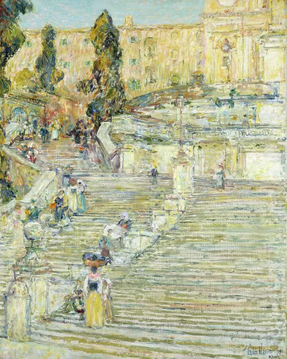 Framed Print : The Spanish Stairs, Rome (image 2 of 3), 1897. Creator: Frederick Childe Hassam Framed Print : The Spanish Stairs, Rome (image 2 of 3), 1897. Creator: Frederick Childe Hassam
