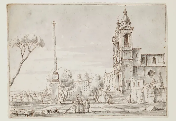 Framed Print : Spanish Steps, between 1750 and 1800. Creator: Unknown Framed Print : Spanish Steps, between 1750 and 1800. Creator: Unknown