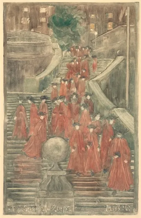 Framed Print : The Spanish Steps, 1898-1899. Creator: Maurice Prendergast (American, 1858-1924) Framed Print : The Spanish Steps, 1898-1899. Creator: Maurice Prendergast (American, 1858-1924)