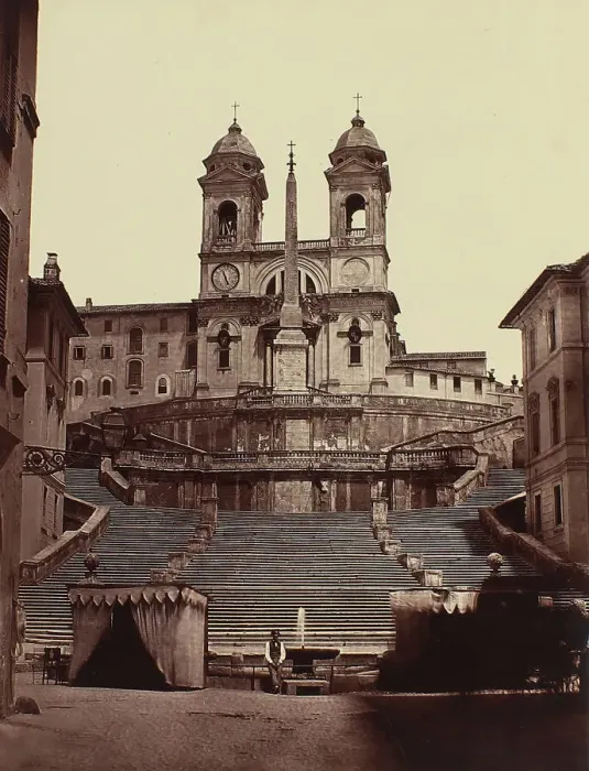 Framed Print : [Spanish Steps, Rome], ca. 1855. Creator: Pietro Dovizielli