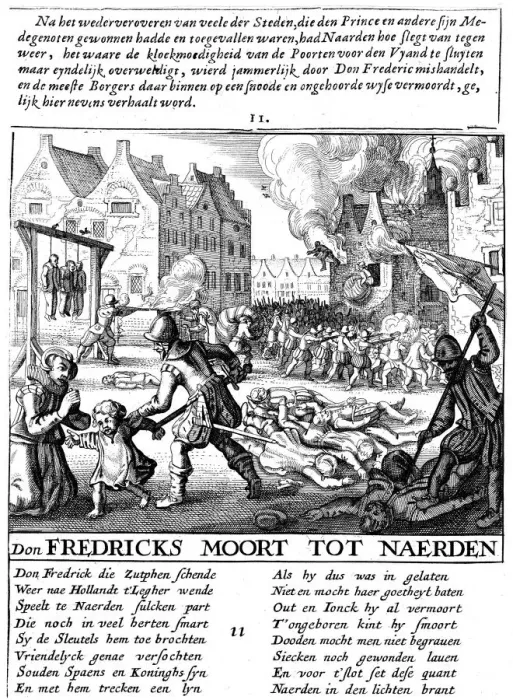Framed Print : Spanish troops torching buildings and massacring during Spanish rule in Netherlands, 1567-73 Framed Print : Spanish troops torching buildings and massacring during Spanish rule in Netherlands, 1567-73