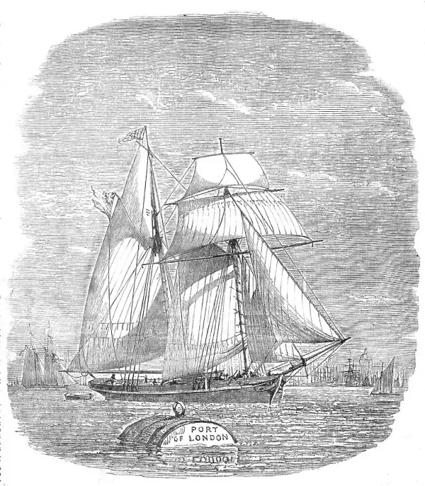 Framed Print : Spanish Vessel arriving with Christmas Fruit, 1854. Creator: Unknown Framed Print : Spanish Vessel arriving with Christmas Fruit, 1854. Creator: Unknown