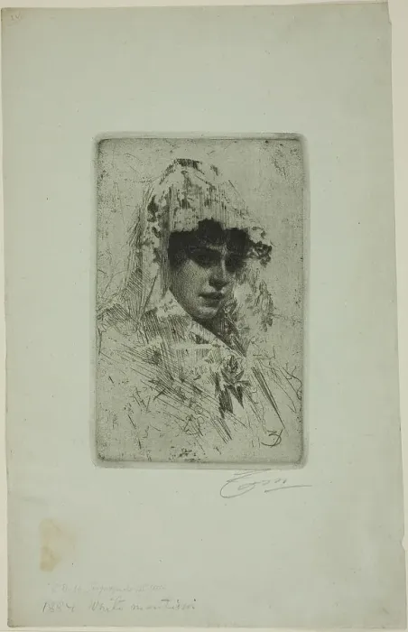 Framed Print : Spanish Woman, 1884. Creator: Anders Leonard Zorn Framed Print : Spanish Woman, 1884. Creator: Anders Leonard Zorn