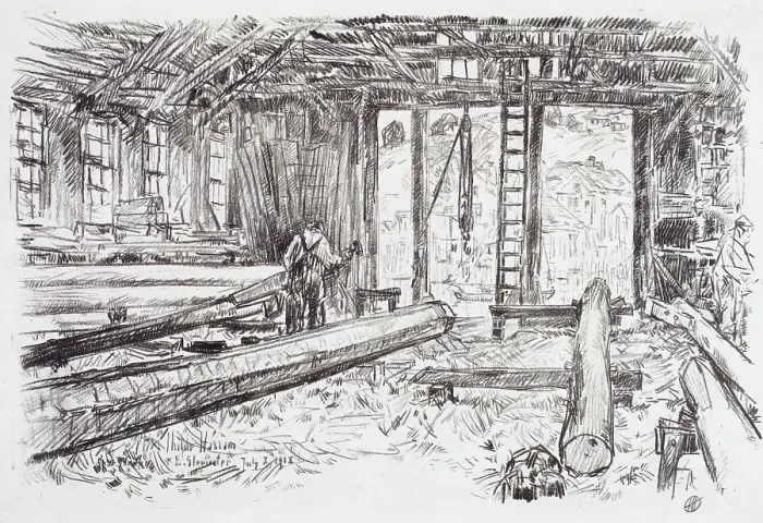 Framed Print : Spar Shop, Gloucester, 1918. Creator: Frederick Childe Hassam Framed Print : Spar Shop, Gloucester, 1918. Creator: Frederick Childe Hassam