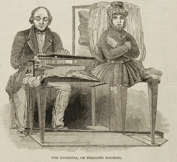 Framed Print : The Speaking Automaton, or Euphonia, 1846. Creator: Unknown Framed Print : The Speaking Automaton, or Euphonia, 1846. Creator: Unknown