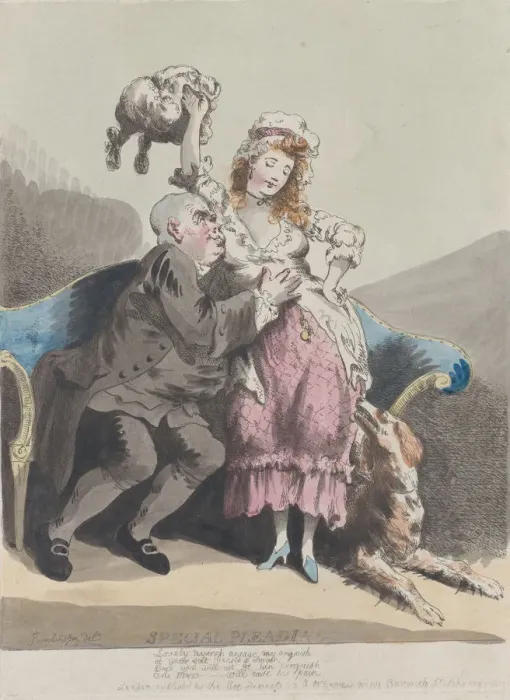 Framed Print : Special Pleading, March 1780. March 1780. Creator: Thomas Rowlandson Framed Print : Special Pleading, March 1780. March 1780. Creator: Thomas Rowlandson