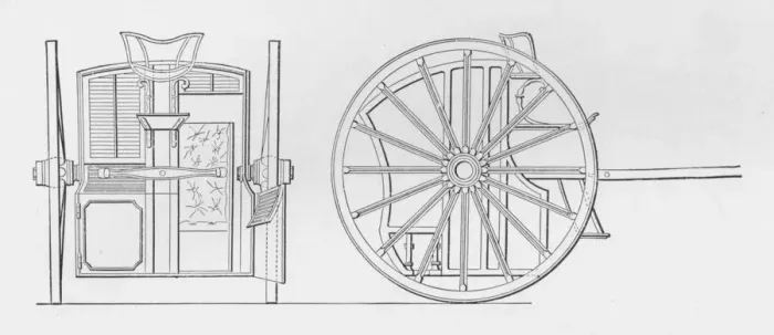 Framed Print : Specification Drawings for Hansoms Cab, 1834, 1834, (1904). Artists: Joseph Hansom, Unknown Framed Print : Specification Drawings for Hansoms Cab, 1834, 1834, (1904). Artists: Joseph Hansom, Unknown