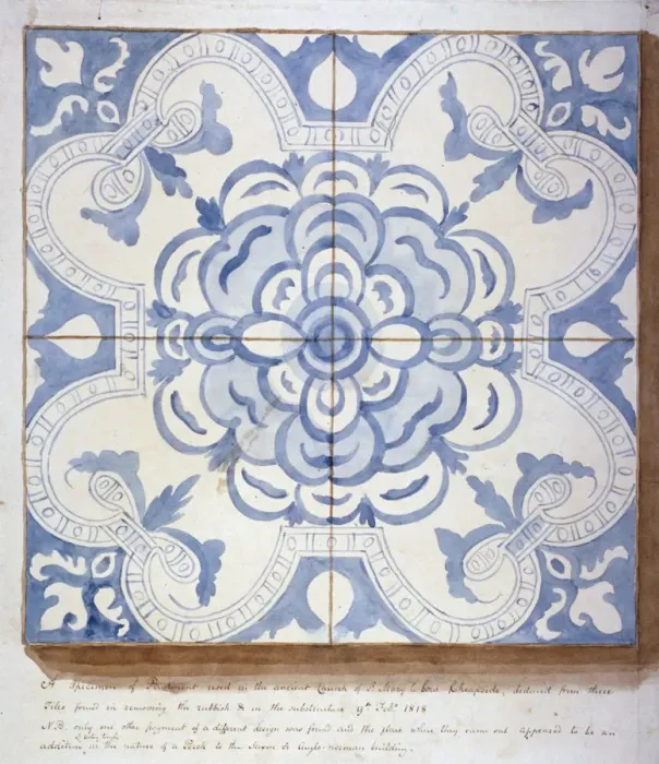 Framed Print : Specimen of pavement used in the Church of St Mary-le-Bow, Cheapside, City of London, 1818