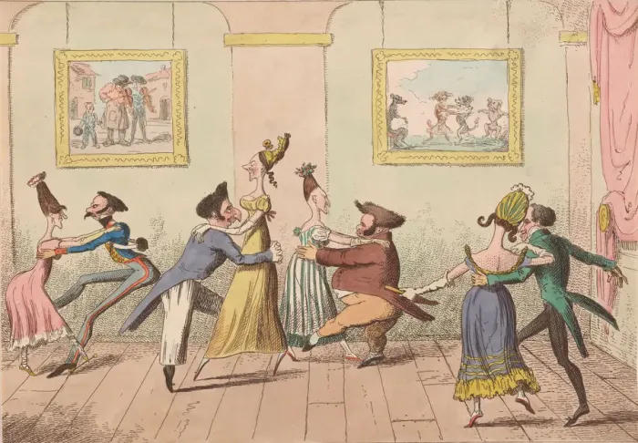 Framed Print : Specimens of waltzing, 1817 Framed Print : Specimens of waltzing, 1817