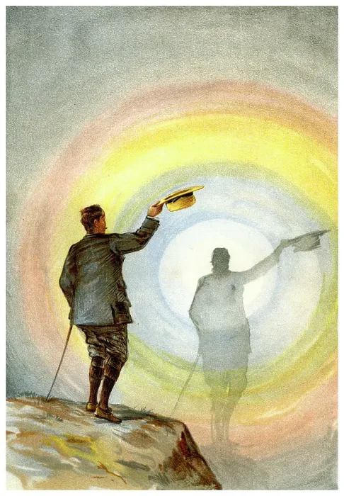 Framed Print : The spectre and circular rainbow, 1898. Artist: FA Brockhaus Framed Print : The spectre and circular rainbow, 1898. Artist: FA Brockhaus