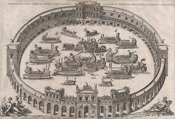 Speculum Romanae Magnificentiae: Roman Naval Battle, 16th century. 16th century