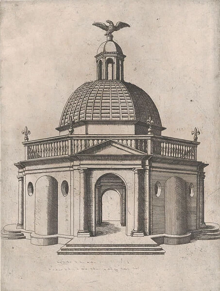 Speculum Romanae Magnificentiae: Octagonal Temple with a dome, surmounted by a dom
