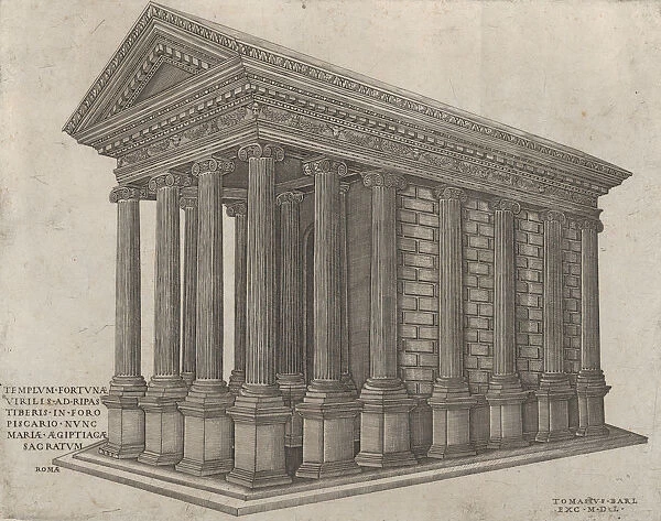 Speculum Romanae Magnificentiae: The Temple of Fortune in Rome, 16th century