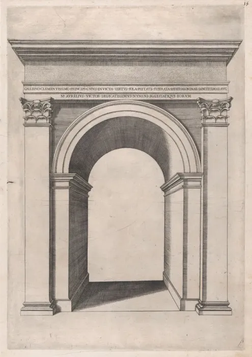 Framed Print : Speculum Romanae Magnificentiae: Arch of Gallienus, 16th century. 16th century Framed Print : Speculum Romanae Magnificentiae: Arch of Gallienus, 16th century. 16th century