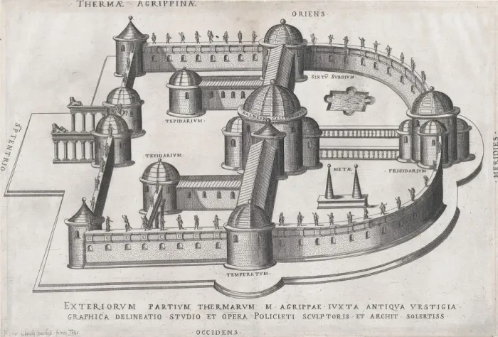 Framed Print : Speculum Romanae Magnificentiae: Baths of Agrippa, 1585. 1585. Creator: Anon Framed Print : Speculum Romanae Magnificentiae: Baths of Agrippa, 1585. 1585. Creator: Anon