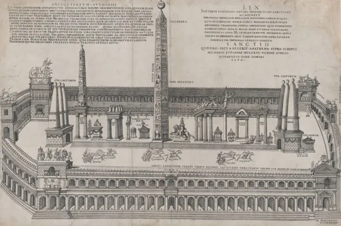 Framed Print : Speculum Romanae Magnificentiae: Circus Maximus, 1553. 1553. Creator: Nicolas Beatrizet Framed Print : Speculum Romanae Magnificentiae: Circus Maximus, 1553. 1553. Creator: Nicolas Beatrizet