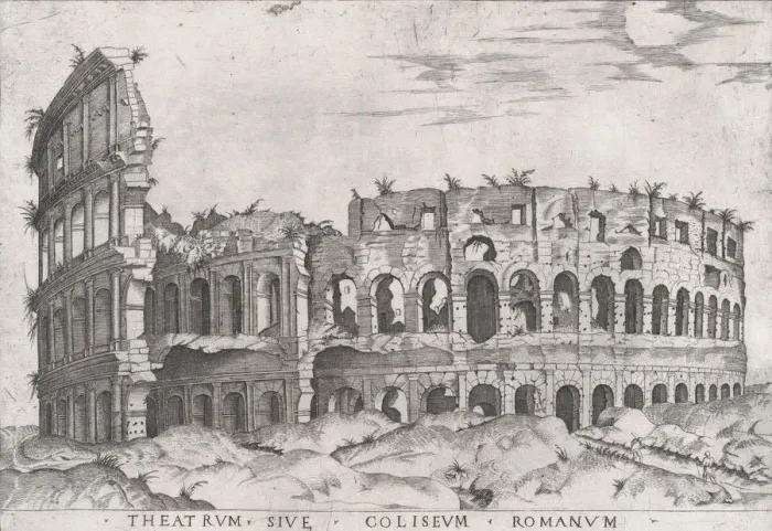 Framed Print : Speculum Romanae Magnificentiae: The Coloseum, 16th century. 16th century. Creator: Anon Framed Print : Speculum Romanae Magnificentiae: The Coloseum, 16th century. 16th century. Creator: Anon