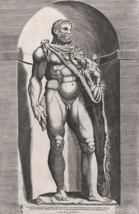 Framed Print : Speculum Romanae Magnificentiae: Emperor Commodus as Hercules, 1582. 1582 Framed Print : Speculum Romanae Magnificentiae: Emperor Commodus as Hercules, 1582. 1582