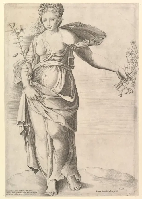 Framed Print : Speculum Romanae Magnificentiae: Flora, mid-16th century. Creator: Unknown Framed Print : Speculum Romanae Magnificentiae: Flora, mid-16th century. Creator: Unknown