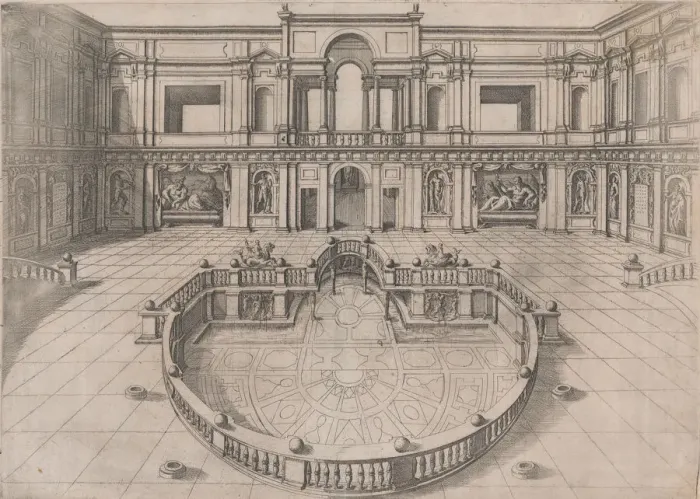 Framed Print : Speculum Romanae Magnificentiae: Great Hall within the Villa of Pope Julius, 16th Framed Print : Speculum Romanae Magnificentiae: Great Hall within the Villa of Pope Julius, 16th