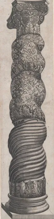 Framed Print : Speculum Romanae Magnificentiae: Grotesque Winding Column in St. Peter s, 16th cen Framed Print : Speculum Romanae Magnificentiae: Grotesque Winding Column in St. Peter s, 16th cen