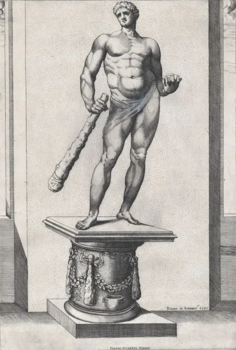 Framed Print : Speculum Romanae Magnificentiae: Hercules with the apples of the Hesperides, 1581. 1581 Framed Print : Speculum Romanae Magnificentiae: Hercules with the apples of the Hesperides, 1581. 1581