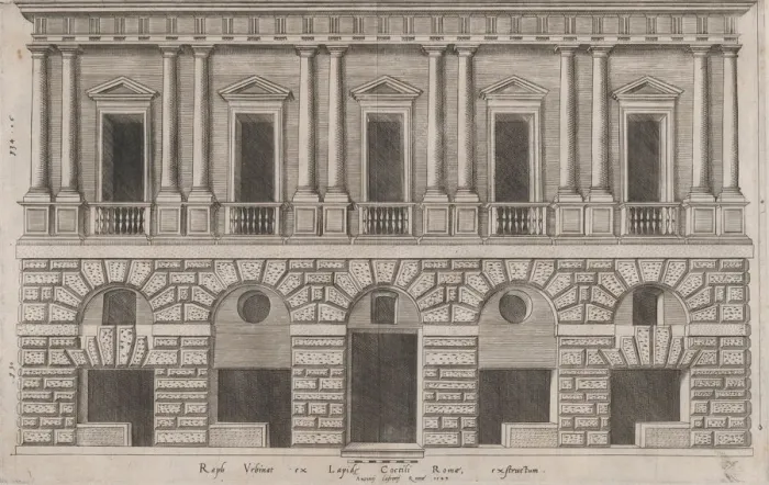 Framed Print : Speculum Romanae Magnificentiae: House of Raphael, 1549. 1549. Creator: Anon Framed Print : Speculum Romanae Magnificentiae: House of Raphael, 1549. 1549. Creator: Anon
