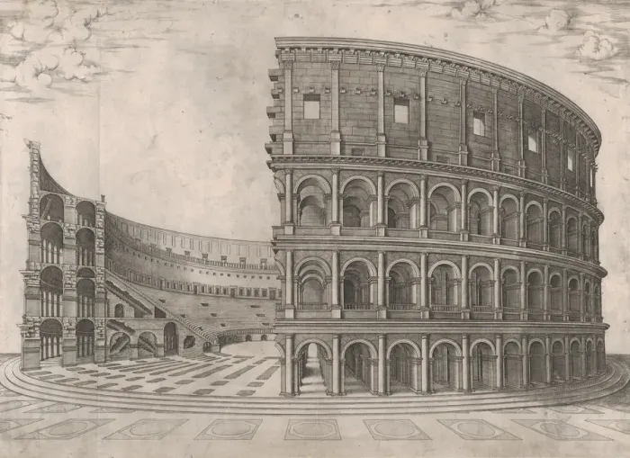 Framed Print : Speculum Romanae Magnificentiae: Interior and Exterior of the Colosseum, 16th century Framed Print : Speculum Romanae Magnificentiae: Interior and Exterior of the Colosseum, 16th century