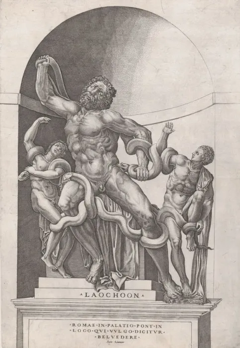 Framed Print : Speculum Romanae Magnificentiae: Laocoon, 16th century. 16th century. Creator: Nicolas Beatrizet Framed Print : Speculum Romanae Magnificentiae: Laocoon, 16th century. 16th century. Creator: Nicolas Beatrizet